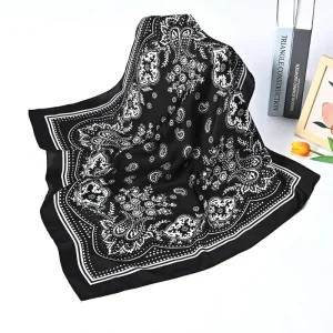 Femmes écharpe 70 cm noir Hip Hop Bandana foulard Paisley imprimé Hijab chapeaux poignet bandeau carré foulards imprimer mouchoir Femmes écharpe 70 cm noir Hip Hop Bandana foulard Paisley imprimé Hijab chapeaux poignet bandeau carré foulards imprimer mouchoir