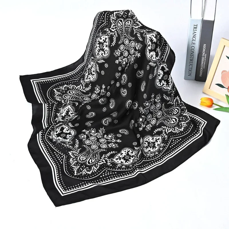 Femmes écharpe 70 cm noir Hip Hop Bandana foulard Paisley imprimé Hijab chapeaux poignet bandeau carré foulards imprimer mouchoir Femmes écharpe 70 cm noir Hip Hop Bandana foulard Paisley imprimé Hijab chapeaux poignet bandeau carré foulards imprimer mouchoir