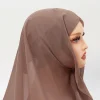 turban intérieur en mousseline de soie pour femme, hijab musulman avec structure magnétique, écharpe de sauna, document solide, qualité supérieure, islamique instantané