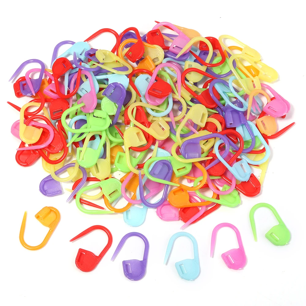 Épingles de sûreté en plastique 11x22mm, 200 pièces/lot, marqueurs de tricot colorés, Clips de points au Crochet pour bricolage, outils de couture, accessoires artisanaux