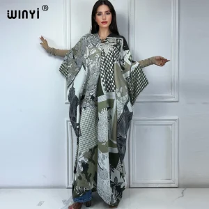 WINYI été caftan koweït femmes imprimer plage couvertures robe abaya dubaï luxe abaya femme musulmane dubaï mode robe de soirée WINYI été caftan koweït femmes imprimer plage couvertures robe abaya dubaï luxe abaya femme musulmane dubaï mode robe de soirée