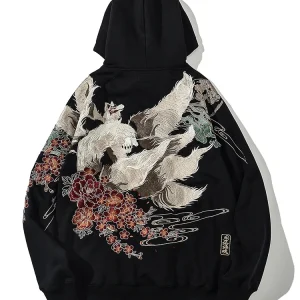 Haute qualité broderie homme sweat à capuche pour femme Harajuku 100% coton sweats à capuche automne à manches longues noir pull hauts amples