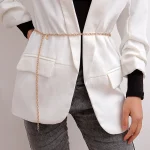 Ceinture de chaîne de taille pour femmes, ceinture en métal or/argent pour robes et chemises, accessoire de vêtements pour dames