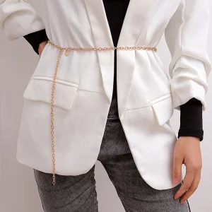 Ceinture de chaîne de taille pour femmes, ceinture en métal or/argent pour robes et chemises, accessoire de vêtements pour dames Ceinture de chaîne de taille pour femmes, ceinture en métal or/argent pour robes et chemises, accessoire de vêtements pour dames