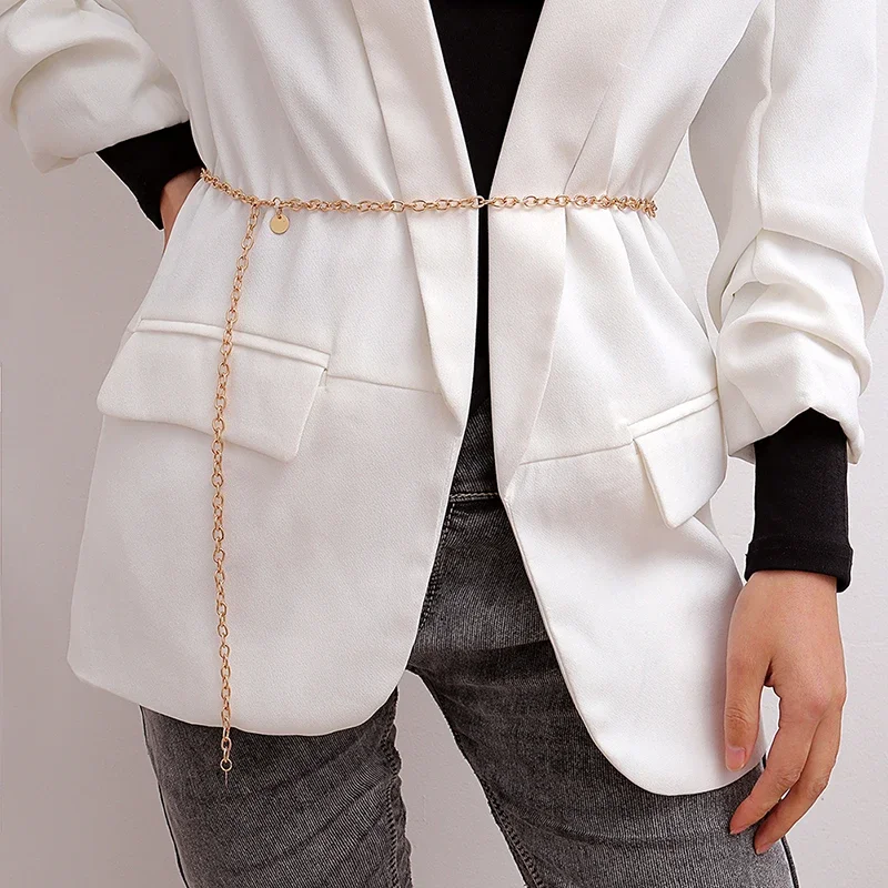 Ceinture de chaîne de taille pour femmes, ceinture en métal or/argent pour robes et chemises, accessoire de vêtements pour dames Ceinture de chaîne de taille pour femmes, ceinture en métal or/argent pour robes et chemises, accessoire de vêtements pour dames