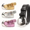 Ceinture femme mode tendance personnalité Design polyvalent jean ceinture Hip Hop fille Rose rouge Pu argent boucle ceinture