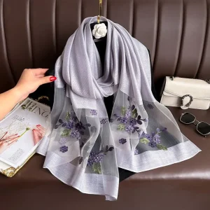 Foulard Brodé de Fleurs pour Femme, Élégant, Doux, Fin, Luxe, Hijab, Châles, Wraps, Grand, Brcorporelle, Dentelle, Dame Foulard Brodé de Fleurs pour Femme, Élégant, Doux, Fin, Luxe, Hijab, Châles, Wraps, Grand, Brcorporelle, Dentelle, Dame