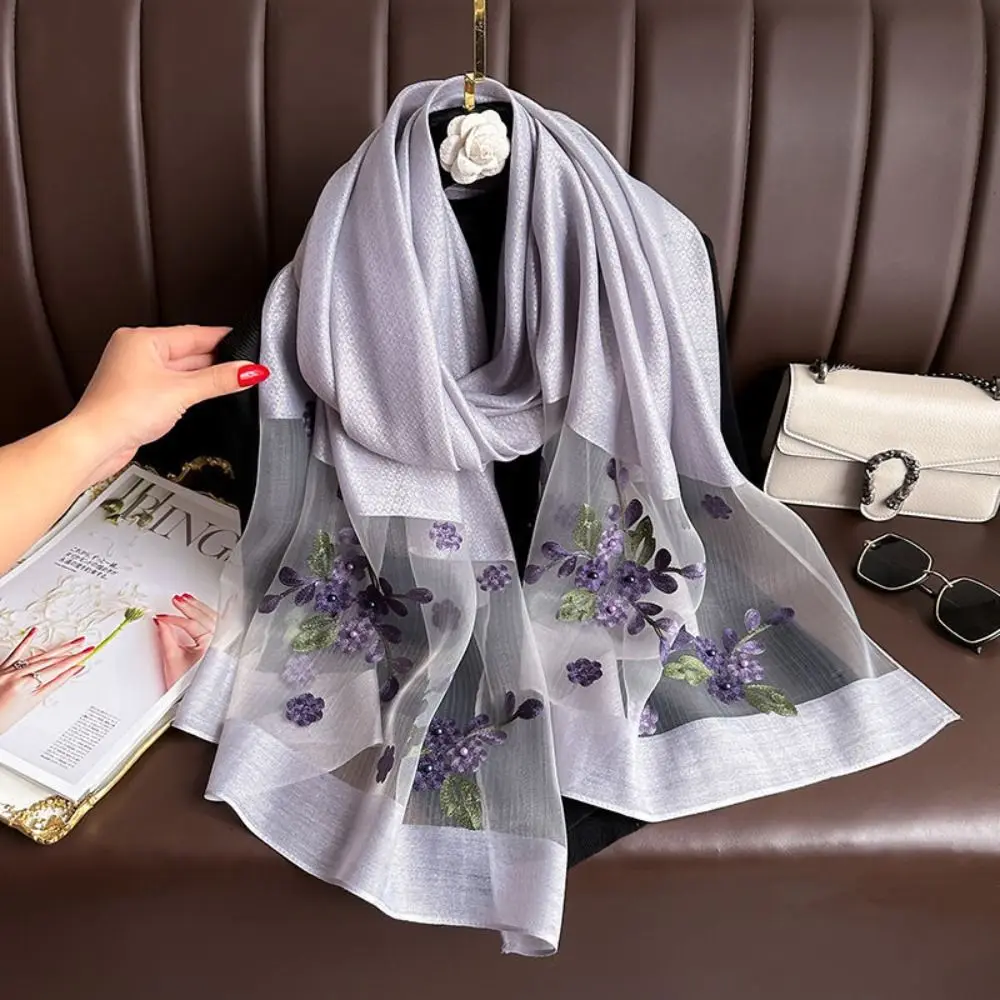 Foulard Brodé de Fleurs pour Femme, Élégant, Doux, Fin, Luxe, Hijab, Châles, Wraps, Grand, Brcorporelle, Dentelle, Dame Foulard Brodé de Fleurs pour Femme, Élégant, Doux, Fin, Luxe, Hijab, Châles, Wraps, Grand, Brcorporelle, Dentelle, Dame