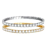 Bracelet de Tennis élastique en acier inoxydable pour femmes, plaqué or, chaîne à maillons minimalistes, bijoux