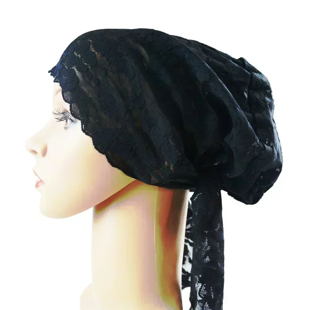 femmes musulmanes casquette intérieure arabe dentelle hijab sous écharpe chapeaux islamiques turban bonnet chapeau bandes casquettes sous écharpe perte de cheveux couvre