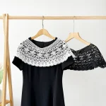Simple mince évider Crochet châle Cape Cape dentelle écharpe enveloppes vêtements décoration tricoté foulards printemps