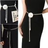 ceinture en perles de fleur de camélia pour femmes, ceinture en uldécorative, accessoires vestisens, environnement élégant, mode
