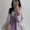 abaya ample à imprimé floral, manches longues, robe traditionnelle du moyen orient pour femmes, élégante, ouverte sur le devant, sans écharpe, caftans