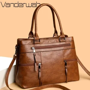 Sac à main élégant pour femmes, sacs à poignée supérieure en cuir de bonne qualité, sac à bandoulière pour dames, grand fourre-tout décontracté, tendance 2025