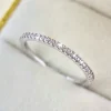 bague en argent sterling 925 pour femmes, brillante, 1.4mm, entièrement en zircon, empilable, uni, fête quotidienne, bijoux fins personnalisés