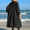 maillot de bain modeste burkini musulman tout couvert maillots de bain amples pour femmes couleur unie robe à manches longues et onesie maillots de bain avec hijab