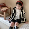 pull à capuche rayé décontracté pour filles, manteau tout match pour enfants, belle version coréenne, printemps, automne, nouveau, 2023