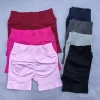 short de sport pour femmes, short de motard, fitness, bande côtelée basse, short de yoga, entraînement, froissé sur les fesses, leggings sans couture, 4.5 pouces