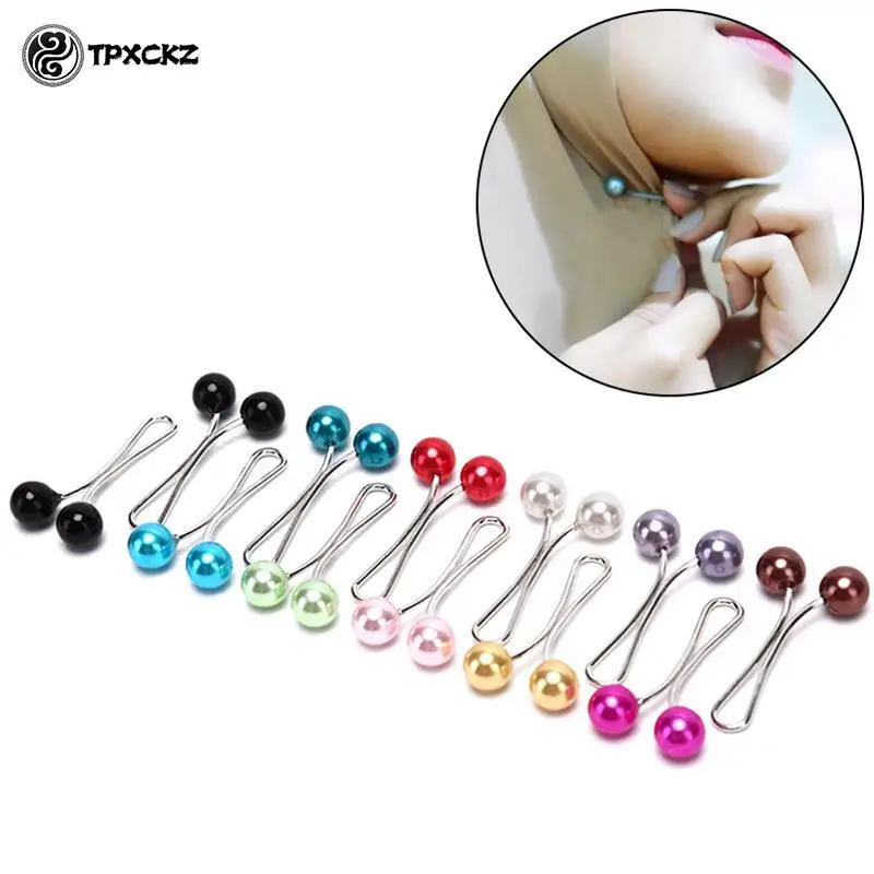 Épingles à perles multicolores pour écharpes de sauna, clips pour hijab, accessoires pour châle, ensemble de 12 pièces