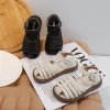 sandales romaines évidées pour enfants, chaussures de plage pour garçons et filles, chaussures plates pour enfants, document solide, non ald, doux, nouvelle mode, 2025