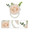 bracelet de corsage de poignet pour demoiselles d'honneur, accessoires de mariage, fleurs de roses pe, manchette artificielle, décor de fête de mariage
