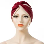 Chapeaux indiens torsadés pour femmes, deux couleurs cousues sur le front, croix pliée, Hijab musulman plissé pour dames, nouvelle mode