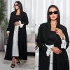 eid musulman abaya pour les femmes robe fendue maroc robes de soirée ramadan imprimer plissé abayas caftan islam dubaï arabe longue robe 2024
