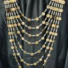 bijoux de mariée algériens, multi chaînes, pièce de monnaie entièrement faite à la main, grand collier, tête de poitrine, robe de mariée arabe, bijoux de corps, nouvelle collection