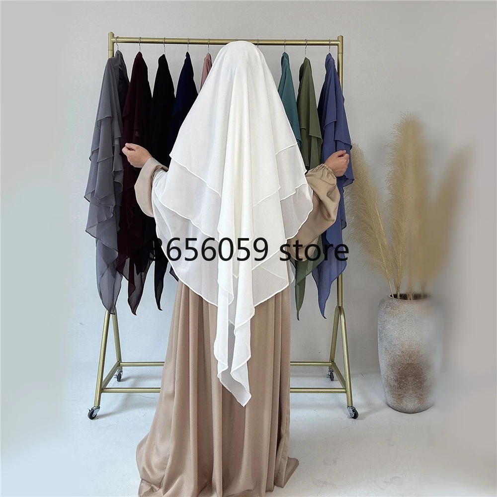 Écharpe de sauna hijab pour femmes, ramadan eid, abaya musulmane, 3 couches longues, tiens imar, vêtement de prière islamique, coiffure arabe, niqab