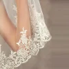 voile de mariage long à bords en dentelle pour patients luxueux, blanc/ivoire avec peigne, tulle, une couche, 3 mètres, accessoire de mariée
