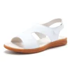 sandales plates d'été pour femmes, nouveau style, chaussures pour femmes décontractées et à la mode, 100% cuir véritable, semelle souple antidérapante