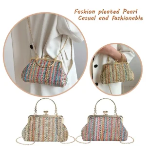 Sac à main à poignée supérieure pour femmes, pochette de soirée colorée pour filles, grand sac de haute qualité à loquet décontracté pour les vacances d&rsquo;été à la plage