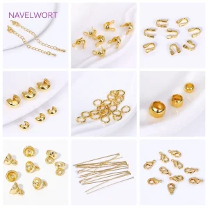 Accessoires de fabrication de bijoux à bricoler soi-même, perle à sertir en laiton plaqué or 18 carats, fermoirs à volet, protecteur pour bijoux, fournitures pour bijoux Accessoires de fabrication de bijoux à bricoler soi-même, perle à sertir en laiton plaqué or 18 carats, fermoirs à volet, protecteur pour bijoux, fournitures pour bijoux