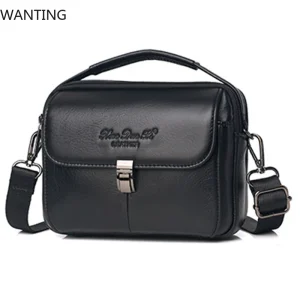 Sac de taille pour hommes, fourre-tout avec ceinture, sac à main d&rsquo;affaires multifonction en cuir véritable, petits sacs à bandoulière de 7 pouces