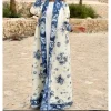 abaya veste longue plissée imprimée de style ethnique pour femme musulmane, cardigan à grand revers, dubaï, automne 2024