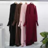 Abaya Jilbab pour femmes musulmanes, vêtements islamiques, dubaï, saoudien, robe noire, modestie turque, robe de prière une pièce, manches smocks à capuche