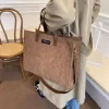 sacs à main vintage en velours côtelé pour femme, sacoche à bandoulière, fourre tout, shopping