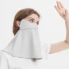 voile facial respirant en soie glacée pour femmes, demi masque résistant aux uv avec couvre yeux et cou, idéal pour l'été, protection solaire en plein air