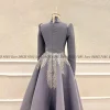 robe de soirée musulmane élégante pour femmes, luxe, manches longues, perles brillantes, appliques formelles, bal de promo, fête de mariage, robe personnalisée, ligne a