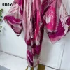 winyi robe musulmane élégante pour femme, kaftan, bronzage, impression rose, mode musulmane, abaya, dubaï, turquie, arabe, oman, caftan, automne