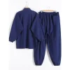 ensemble kimono samue japonais pour hommes – vêtements/pyjamas de moine bouddhiste traditionnel style yukata samouraï jinbei