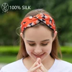 100% naturel mûrier soie bandeau luxe soie élastiques torsadé tête enveloppement bandeau écharpe Style bohème femmes cheveux accessoires