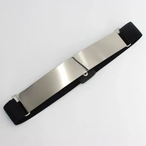 Unique argent tout-match miroir ceinture réglable ceinture élastique en métal Cummerbunds élastiques femmes ceinture taille Corset ceintures