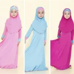 Abaya de Ramadan pour petites filles, robe longue avec hijab, burka maxi, caftan pour enfants, robes de prière