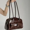sac à main de bowling marron de grande capacité pour femmes, sac à bandoulière rétro style coréen ins automne hiver, nouveau sac tendance 2025