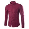 14 couleurs couleur unie hommes à la mode couleur bonbon chemise hommes décontracté à manches longues chemise pour hommes