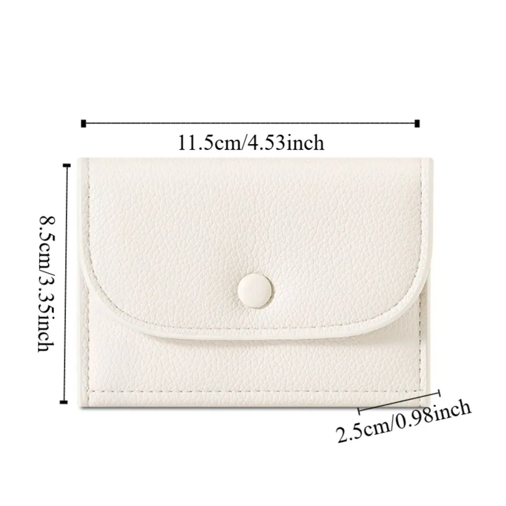 porte monnaie élégant en grain de litchi, pochette courte ultra fine pour femmes, portefeuille court multifonction avec fermeture éclair, porte cartes en cuir pu