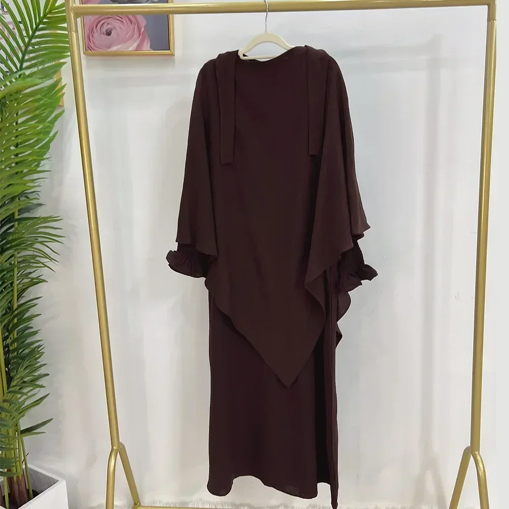 abaya avec tiens imar pour femmes musulmanes, ensemble 2 pièces, jilbab, ramadan eid jilbeb, robe longue hijab, vêtements de prière, tenue islamique de turquie et de dubaï