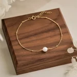 Bracelet de perles élégant minimaliste, Imitation de perles simples, chaîne délicate, bijoux à la mode pour femmes, cadeau minimaliste, élégant, tendance, Acce