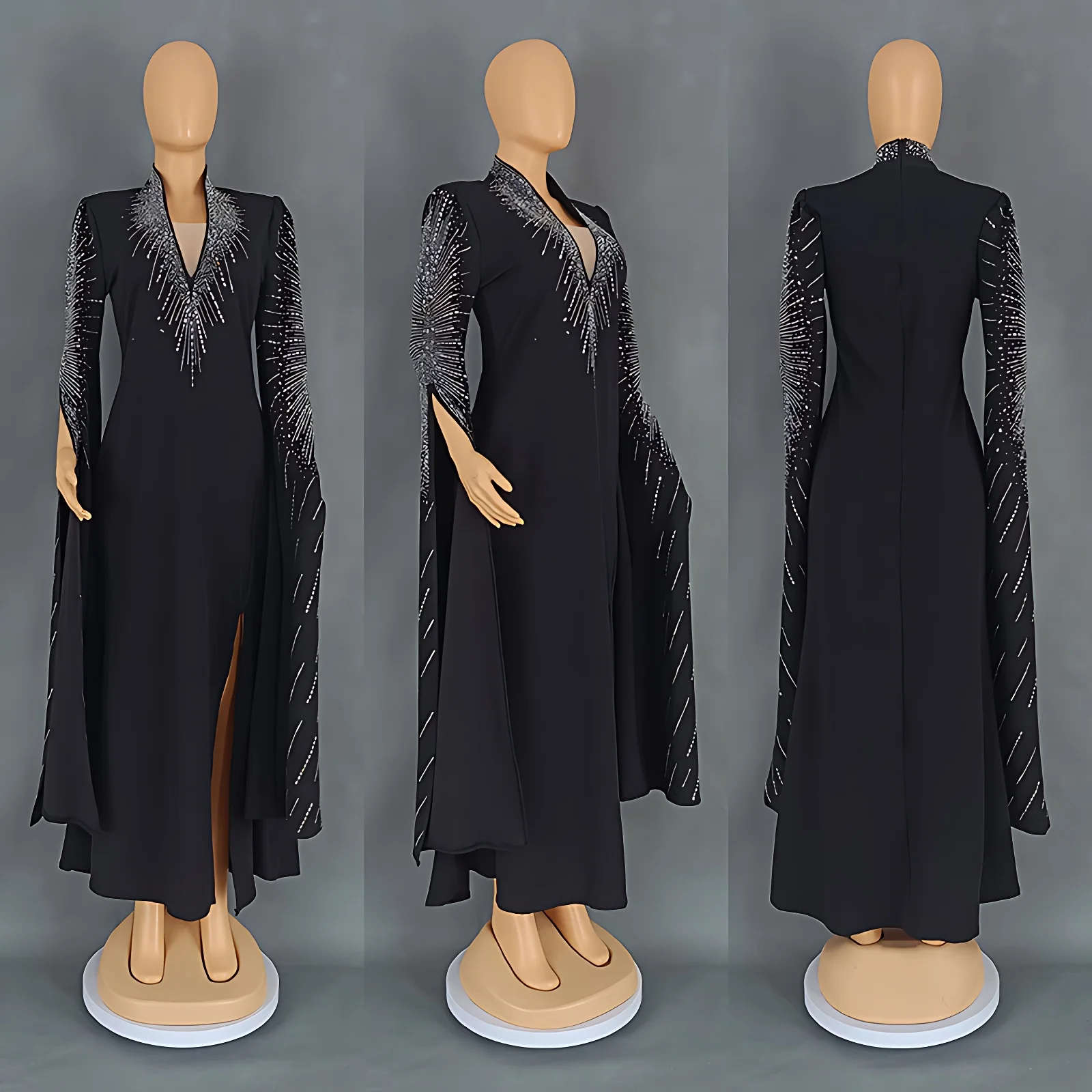 robe de soirée maxi à paillettes pour femme africaine, tenue légère, luxe, fouet, musulmane, dubaï, haute qualité, mode, Élégante, slim, abayas